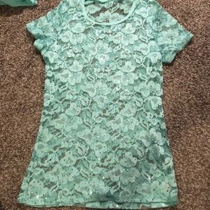 Mint Green Lace Top